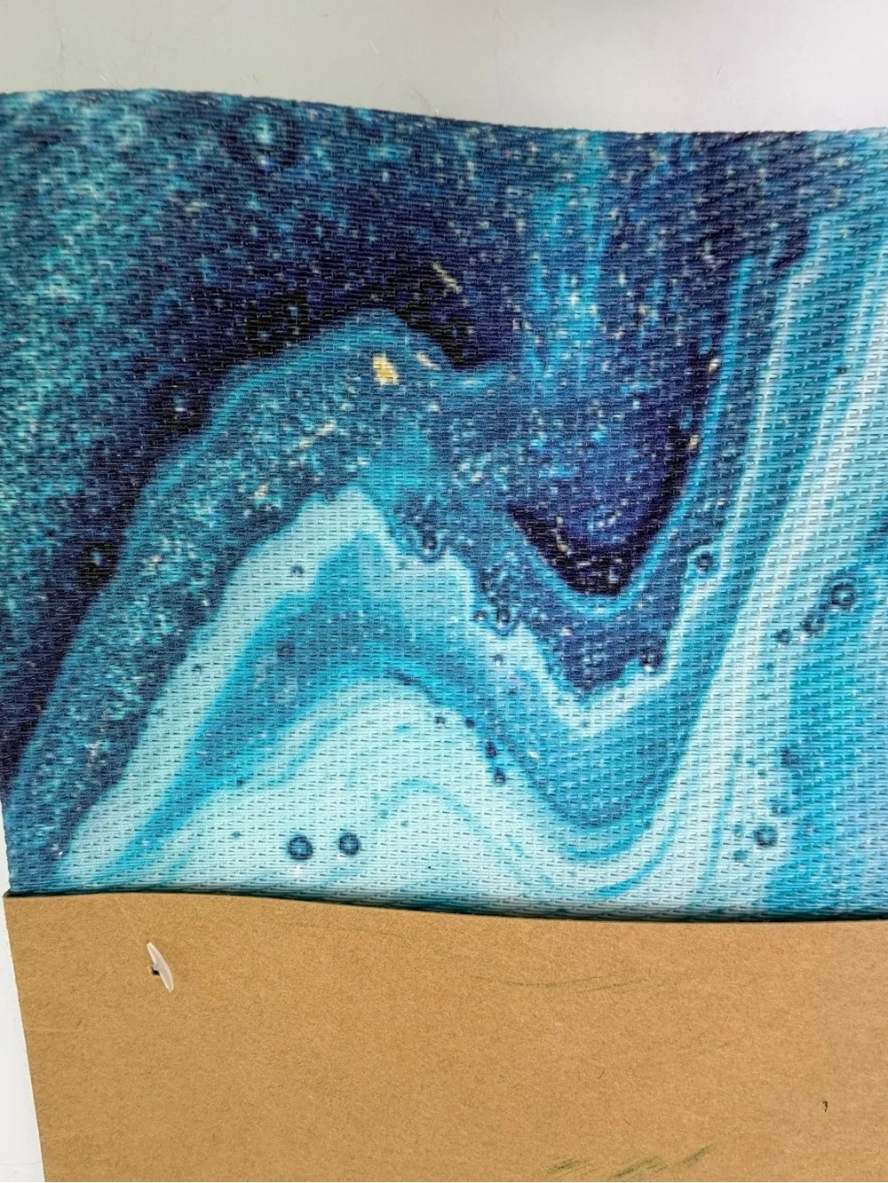 Simply Living Set of 8 Placemats Blue Teal Marble Gold Coastal 13x19 NEW